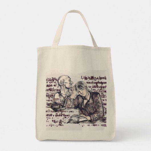 Het meisje dat een boek leest tote bag (Achterkant)