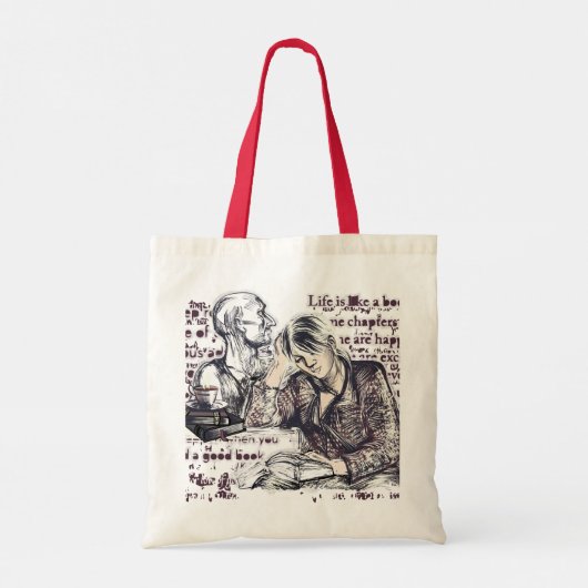 Het meisje dat een boek leest tote bag (Achterkant)