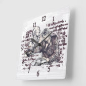 Het meisje dat een boek leest vierkante klok (Hoek)