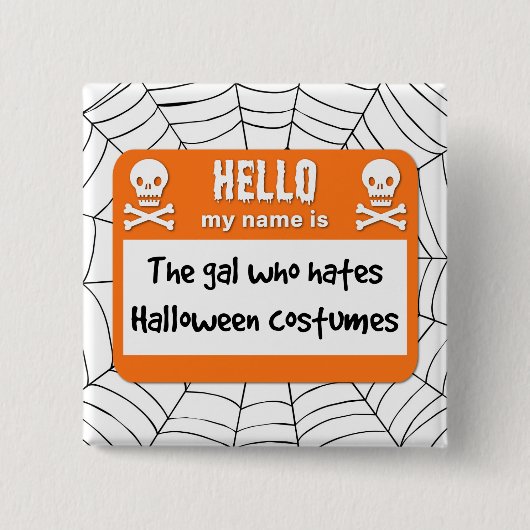 Het meisje dat Halloween kostuums haat Vierkante Button 5,1 Cm (Voorkant)