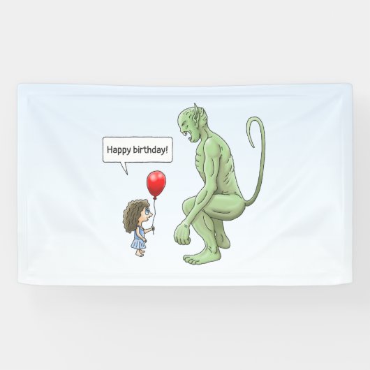 Het Meisje & de Kobold Spandoek (Horizontaal)