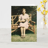 Het Meisje die van de ukelele Augustus 1930 zingen Kaart (Gele Bloem)
