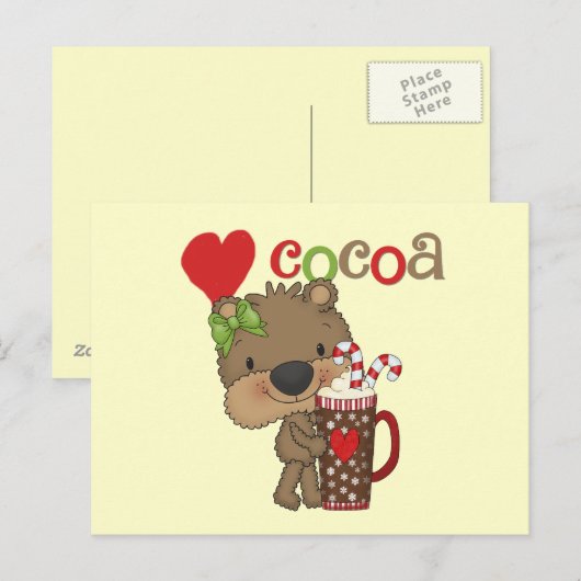 Het meisje draagt de Liefde van de Cacao Briefkaart (Voorkant / Achterkant)