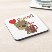 Het meisje draagt de Liefde van de Cacao Drankjes Onderzetter (Linkerzijde)