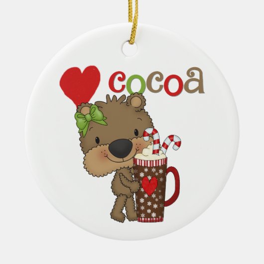 Het meisje draagt de Liefde van de Cacao Keramisch Ornament (Voorkant)