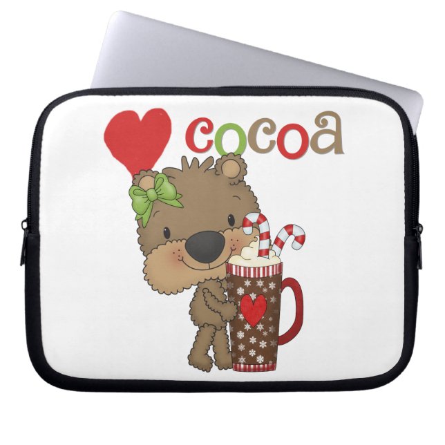 Het meisje draagt de Liefde van de Cacao Laptop Sleeve (Voorkant)