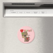 Het meisje draagt de Liefde van de Cacao Magneet (Insitu (Vaatwasser))