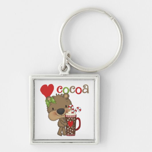 Het meisje draagt de Liefde van de Cacao Sleutelhanger (Voorkant)