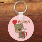 Het meisje draagt de Liefde van de Cacao Sleutelhanger (Voorkant)