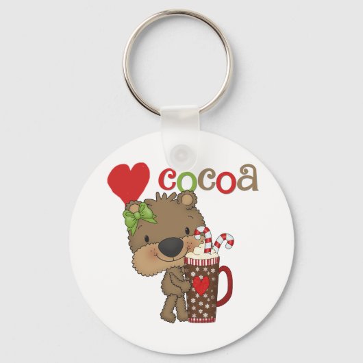 Het meisje draagt de Liefde van de Cacao Sleutelhanger (Voorkant)