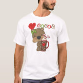 Het meisje draagt de Liefde van de Cacao T-shirt (Voorkant)