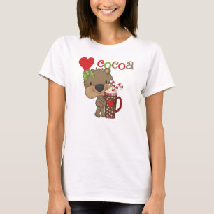 Het meisje draagt de Liefde van de Cacao T-shirt