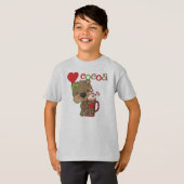 Het meisje draagt de Liefde van de Cacao T-shirt (Voorkant volledig)