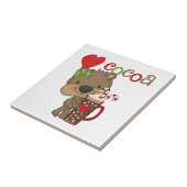 Het meisje draagt de Liefde van de Cacao Tegeltje (Zijkant)