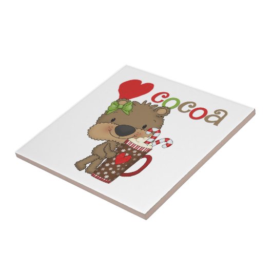 Het meisje draagt de Liefde van de Cacao Tegeltje (Zijkant)