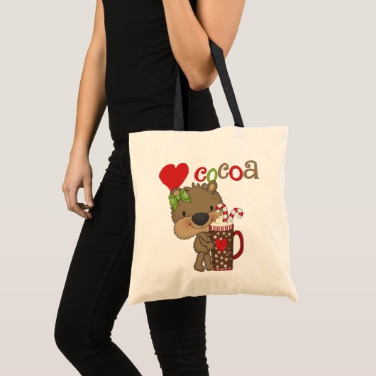 Het meisje draagt de Liefde van de Cacao Tote Bag (Voorkant (product))