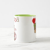 Het meisje draagt de Liefde van de Cacao Tweekleurige Koffiemok (Center)
