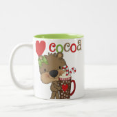 Het meisje draagt de Liefde van de Cacao Tweekleurige Koffiemok (Links)