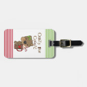 Het meisje draagt Gek voor Cacao Bagagelabel (Voorkant horizontaal)