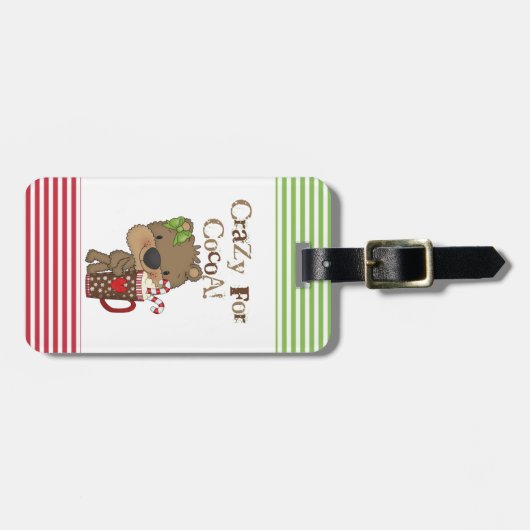 Het meisje draagt Gek voor Cacao Bagagelabel (Voorkant horizontaal)