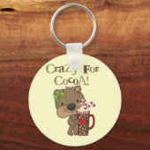 Het meisje draagt Gek voor Cacao Sleutelhanger (Voorkant)