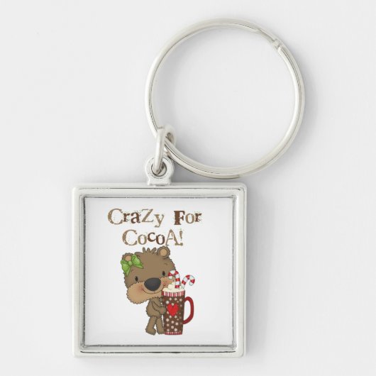 Het meisje draagt Gek voor Cacao Sleutelhanger (Voorkant)