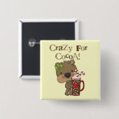 Het meisje draagt Gek voor Cacao Vierkante Button 5,1 Cm (Voorkant /achterkant)