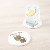 Het meisje draagt Gek voor Cacao Zandsteen Onderzetter (Zijkant)