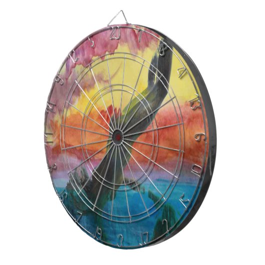 Het meisje en de dolfijn dartbord (Voorkant Rechts)