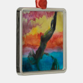 Het meisje en de dolfijn metalen ornament (Rechts)