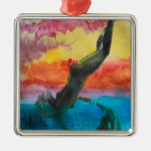 Het meisje en de dolfijn metalen ornament (Voorkant)