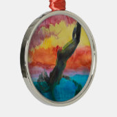 Het meisje en de dolfijn metalen ornament (Rechts)