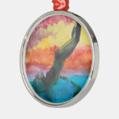 Het meisje en de dolfijn metalen ornament (Links)