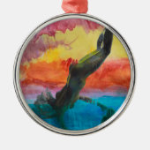 Het meisje en de dolfijn metalen ornament (Voorkant)