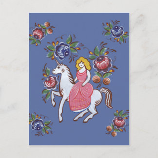 Het meisje en de eenhoorn briefkaart