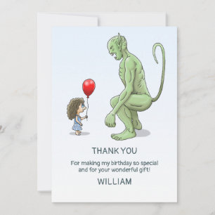 Het meisje en de grote groene Goblin Bedankkaart