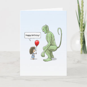 Het meisje en de grote groene kabouter kaart