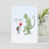 Het Meisje en de Grote Groene Kobold Kaart (Staand voorkant)