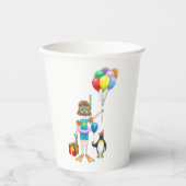 Het meisje en de pinguïn feest papieren bekers (Voorkant)