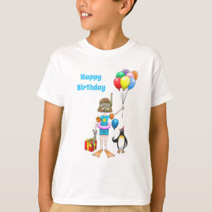 Het meisje en de pinguïn met ballonnen t-shirt