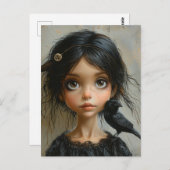 Het meisje en de raaf briefkaart (Voorkant / Achterkant)