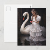 Het meisje en de zwaan briefkaart (Voorkant / Achterkant)