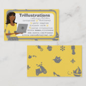 Het meisje en haar laptop visitekaartje (Voorkant / Achterkant)