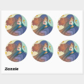 Het meisje en haar spook ronde sticker (Vel)