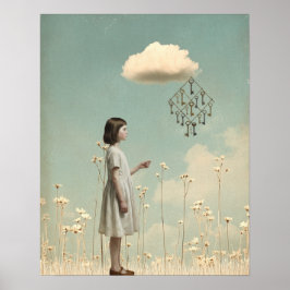 Het meisje & haar sleutelkloter | Surreal sprookje Poster