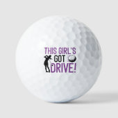 Het meisje heeft drive golfballen (Voorkant)