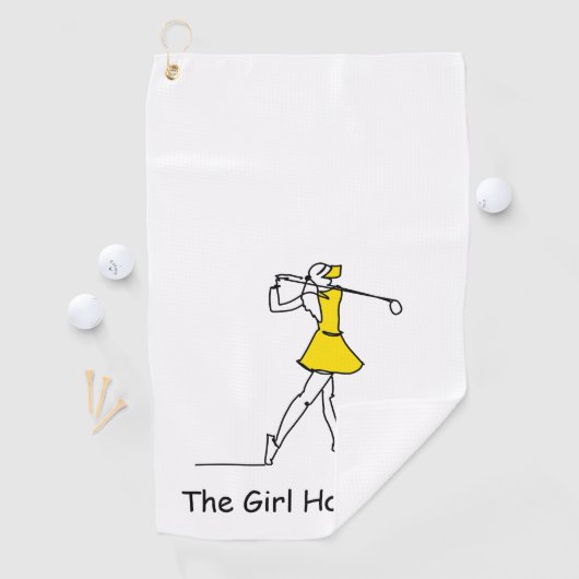 Het meisje heeft drive, golfhanddoek (Insitu)
