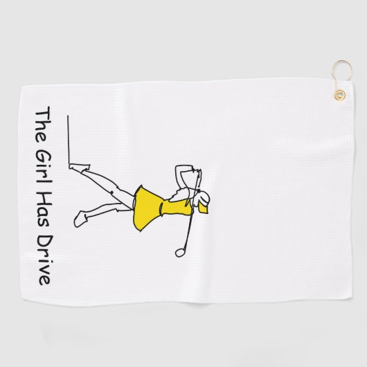 Het meisje heeft drive, golfhanddoek (Horizontaal)