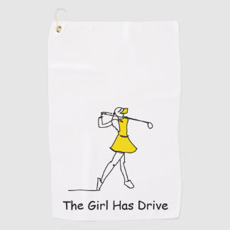 Het meisje heeft drive, golfhanddoek