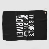 Het meisje heeft drive golfhanddoek (Horizontaal)